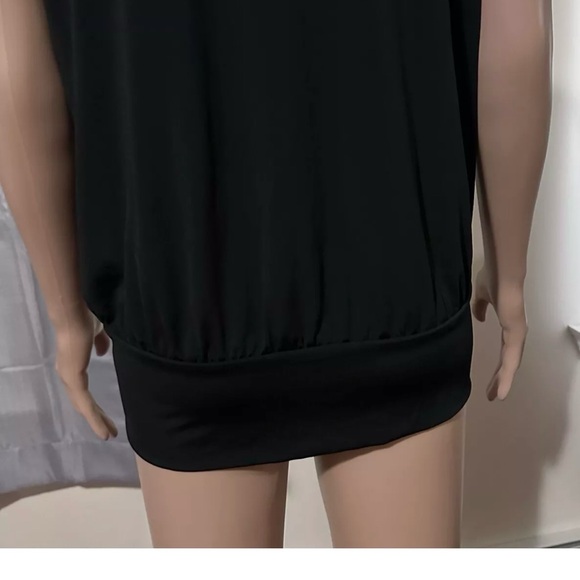 Adrienne Vittadini Black Blouse Embellished Collar Keyhole Women’s Size Medium - Picture 8 of 11